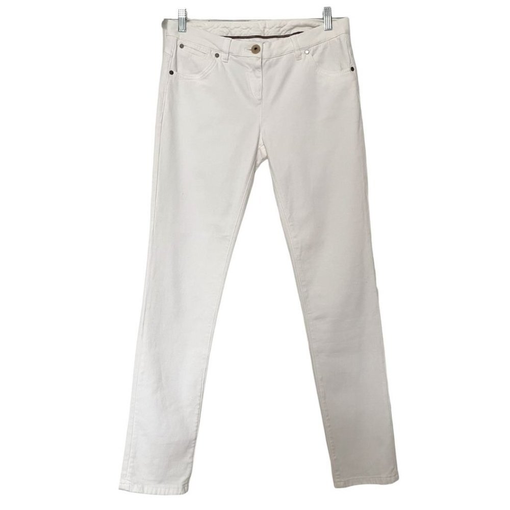 BRUNELLO CUCINELLI WHITE MID-RISE SKINNY SLIM JEANS - 8